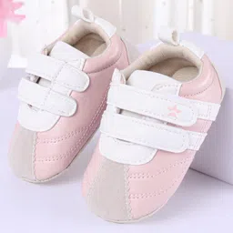 Cute Walk by Babyhug Colour Blocked Double Velcro Closure Booties - Pink-picture-30