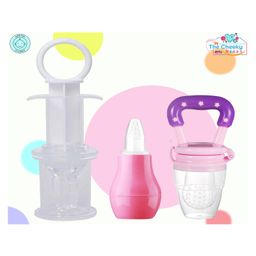 The Cheeky Kidzz Pack of 3 Baby Fruit Nose Suction | Baby Smart Medicine Dropper & Baby Fruit Nibbler Teether and Feeder (PINK)-7