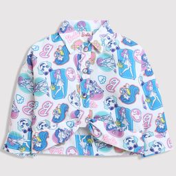 Barbie by Tiny Girl Mattel Featuring Full Sleeves Character Doodles Printed Shirt Style Top - Blue-image-18