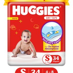 Huggies Adjustable Dry Tape Style Diapers Size Small - 34 Diapers-20