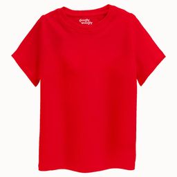 Guugly Wuugly Pure Combed Cotton Half Sleeves Solid Skin Friendly Tee - Red-image-63