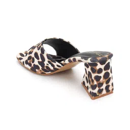 Truffle Collection Printed Suede Block Mules with Buckles image 4