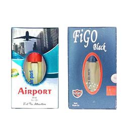 RAVIOUR LIFESTYLE Set Of 2 Figo Black & Airport 100% Pure Alcohol-Free Attar - 8 ml Each-0