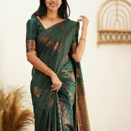 Rujave Ethnic Motifs Zari Art Silk Kanjeevaram Saree-image-0