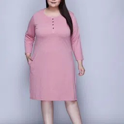 IN Love Women Cotton Full Sleeve Chemise Nightdress-image-42