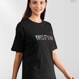 NEYSA Women Typography 2 Printed Extended Sleeves Applique T-shirt-image-92