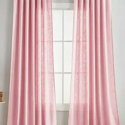 HOMEMONDE Pink 2 Pieces Cotton Long Door Curtain-picture-12