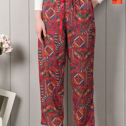 Style Shoes Pack Of 2 Ethnic Motifs Printed Mid-Rise Lounge Pants-image-86