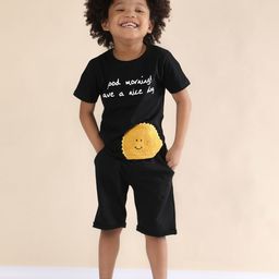 Polka Tots Unisex Kids Printed T-shirt with Shorts-57
