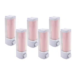 Kuber Industries Pink & White 6 Pieces Soap Dispensers 250 ml Each-image-55