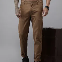 Roadster Men Brown Slim Tapered Fit Chinos-image-69