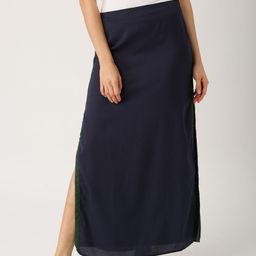 DressBerry Navy Maxi Skirt-image-75