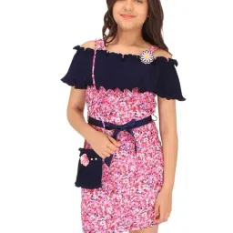 Cutecumber Kids Pink Printed Dress-image-50