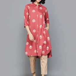 Colour Me by Melange Rust Printed A Line Kurta-21