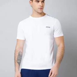 Cantabil White Regular Fit Sports T-Shirt-image-10