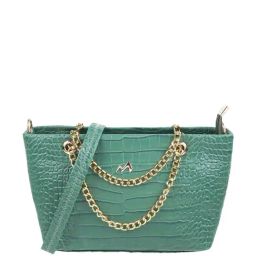 Metro Green Textured Medium Shoulder Handbag-image-89