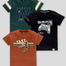 Codez Kids Multicolor Printed T-Shirt (Pack Of 3)-picture-16