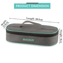 Magnus Borosilicate Glass Vivid Lunch Box With Pouch & 2 Round Containers (400 Ml Each) image 3
