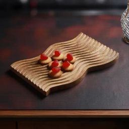 Troveas Handcrafted Wooden Zig Zag Platter-42