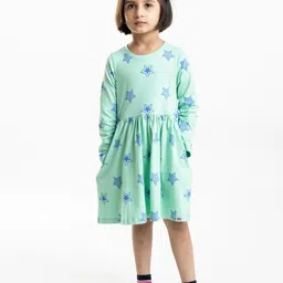 Reedoo Star Print Fit & Flare Dress-31