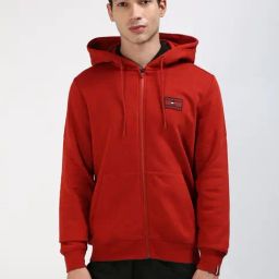 Tommy Hilfiger Red Cotton Regular Fit Hooded Sweatshirt-image-72