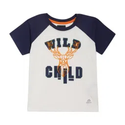 Blue Giraffe Kids Off White Printed T-Shirt-picture-29