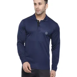 Chkokko Navy Regular Fit Polo T-Shirt-image-15