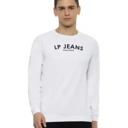 Louis Philippe White Regular Fit Logo Printed Sweatshirt-picture-43