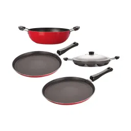 Nirlon Non-Stick Red Aluminium Kitchenware Kitchen Cooking Utencil Combo Gift Set-image-95