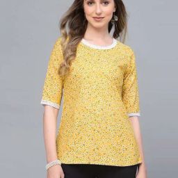 SELVIA Yellow Printed Top-image-24