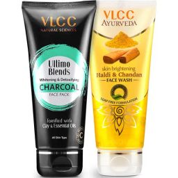 VLCC Ultimo Blend Charcoal Face Pack & Haldi & Chandan Face Wash - Pack of 2-13