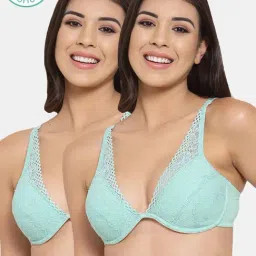 Inner Sense Green Under Wired Padded Bralette Bra (Pack Of 2)-image-60