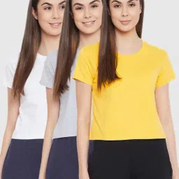 Clovia Assorted T Shirt (Pack of 3)-image-80