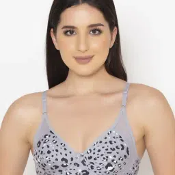 Clovia Grey Animal Print Non-padded Bra-picture-47