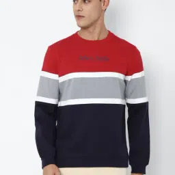 Allen Solly Multi Cotton Regular Fit Colour Block SweatShirt-image-102