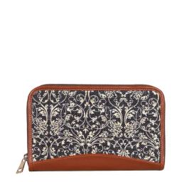 ZOUK Black Textured Zip Around Wallet for Women-picture-7