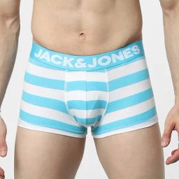 Jack & Jones Aqua & White Striped Trunks-image-18