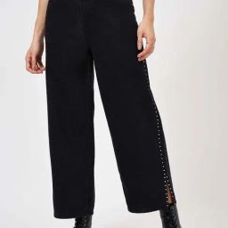 SF Jeans by Pantaloons Black Cotton High Rise Flared Jeans-image-20