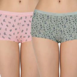 Amante Green & Pink Cotton Printed Boy Short Panty (Pack of 2)-image-93
