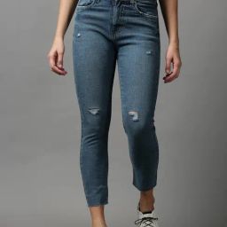 SHOWOFF Blue Solid Mid Rise Jeans-image-62