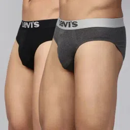 Levi's Black & Grey Cotton Regular Fit Briefs - Pack Of 2-picture-36