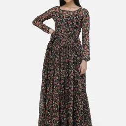 Cation Black Floral Print Maxi Dress-87