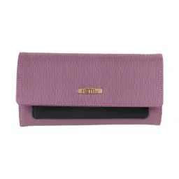 Metro Purple Textured Bi-Fold Wallet for Women-32