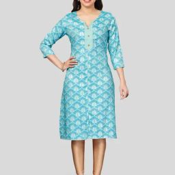 Saree Swarg Blue Printed Straight Kurta-image-78