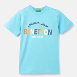 United Colors of Benetton Kids Blue Graphic Print T-Shirt-image-101