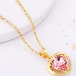 GIVA 925 Silver Golden Dreamy Heart Pendant with Chain-image-71