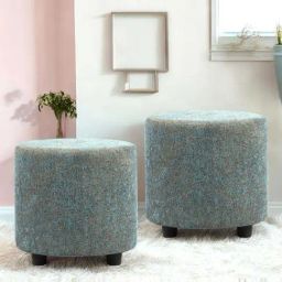 Ikiriya Lisbon Blue Pinewood Contemporary Ottomans-image-75