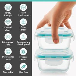 Magnus Borosilicate Glass Vivid Lunch Box With Pouch & Includes 2 Square Containers (320 Ml Each) image 5