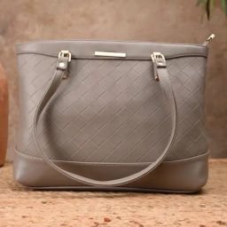 Rocia Grey Textured Medium Tote Handbag-image-25