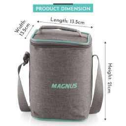 Magnus Borosilicate Glass Vivid Lunch Box With Pouch & 3 Square Containers (320 Ml Each) image 3